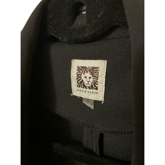 Anne Klein Women's Size XL Crop Blazer Black Jacket 4 Button 3/4 Sleeve (B8) - Picture 2 of 7